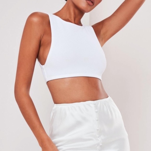 Missguided Tops - Missguided white rib bandage crop top